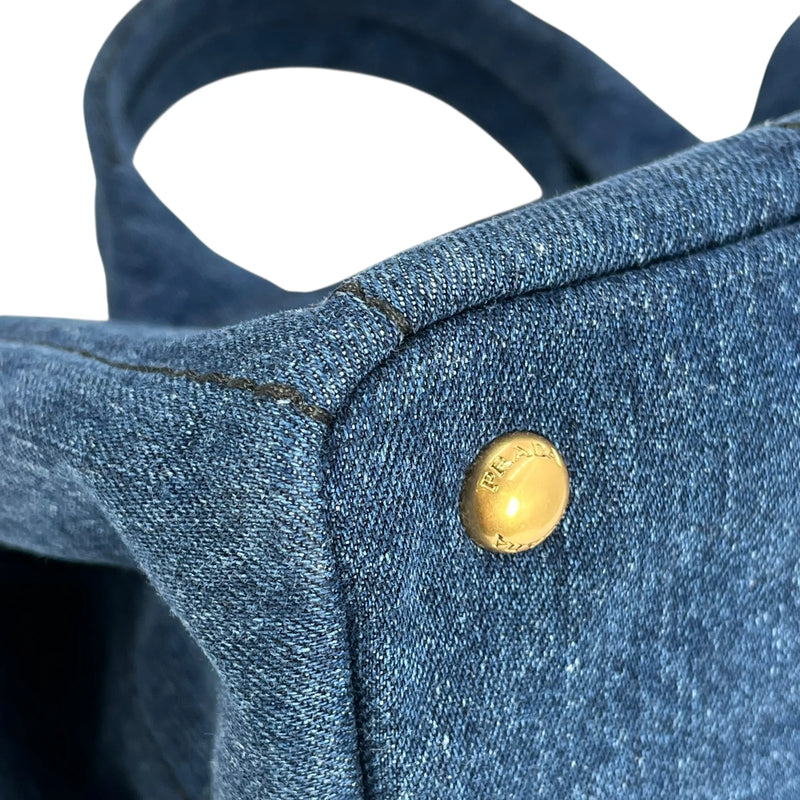 Prada Canapa Denim Tote Bag/Handbag - Blue 