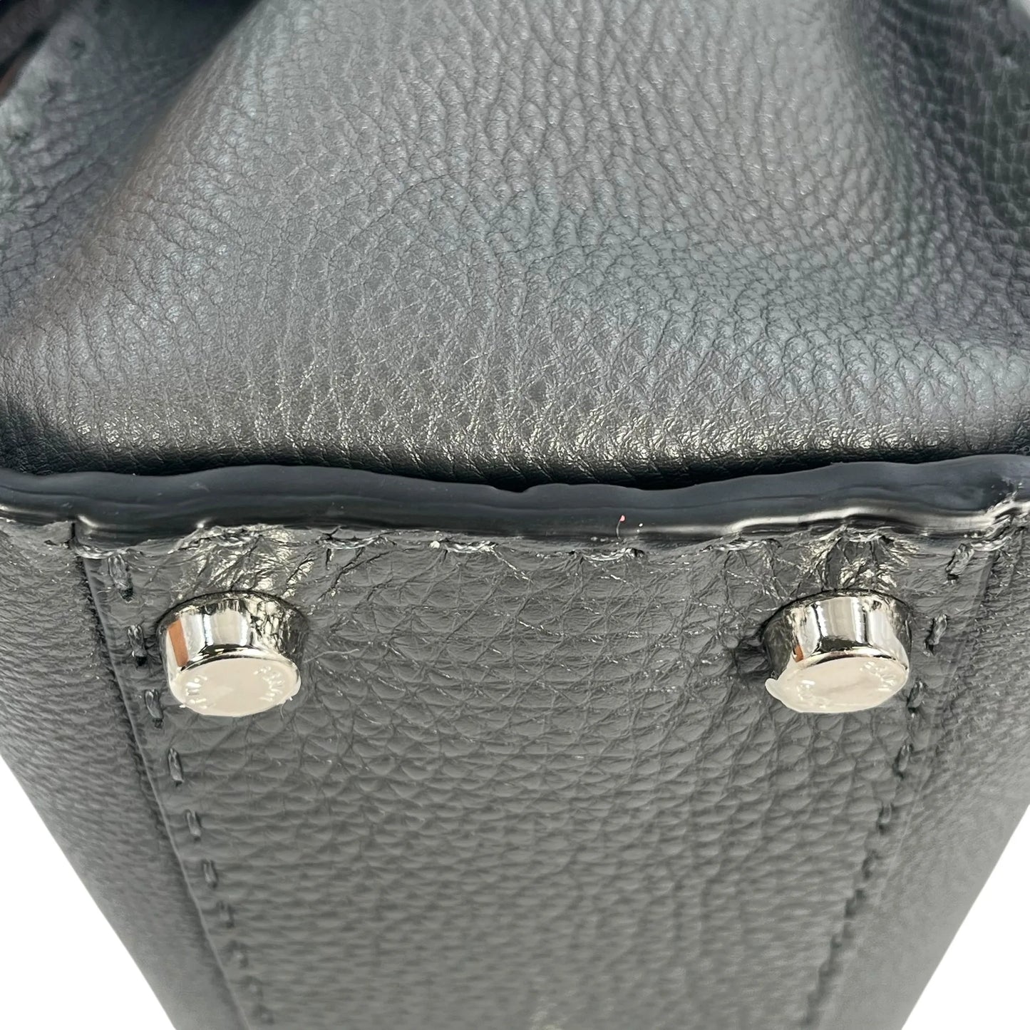 FENDI Peekaboo Leather Handbag/Shoulder Bag - Grey 
