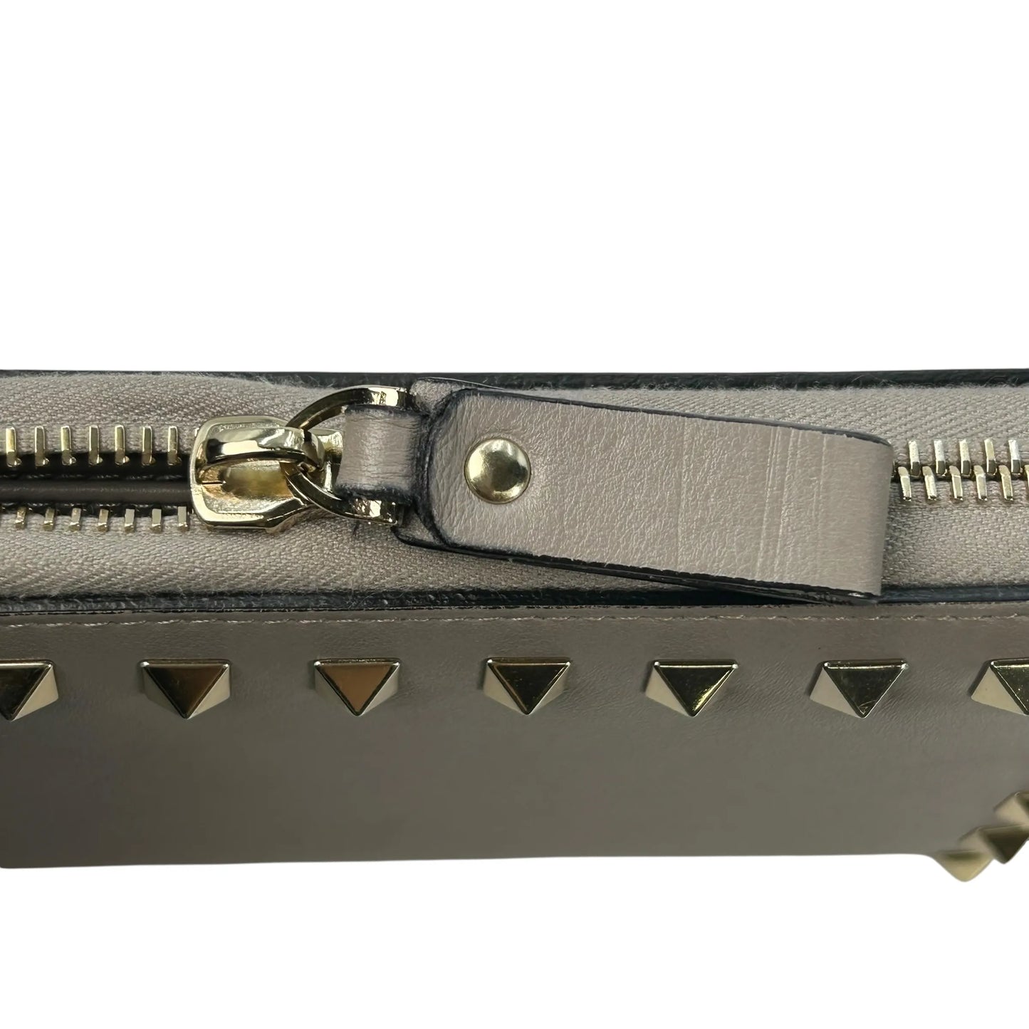 Valentino Rockstud Zip-Around Wallet - Grey 