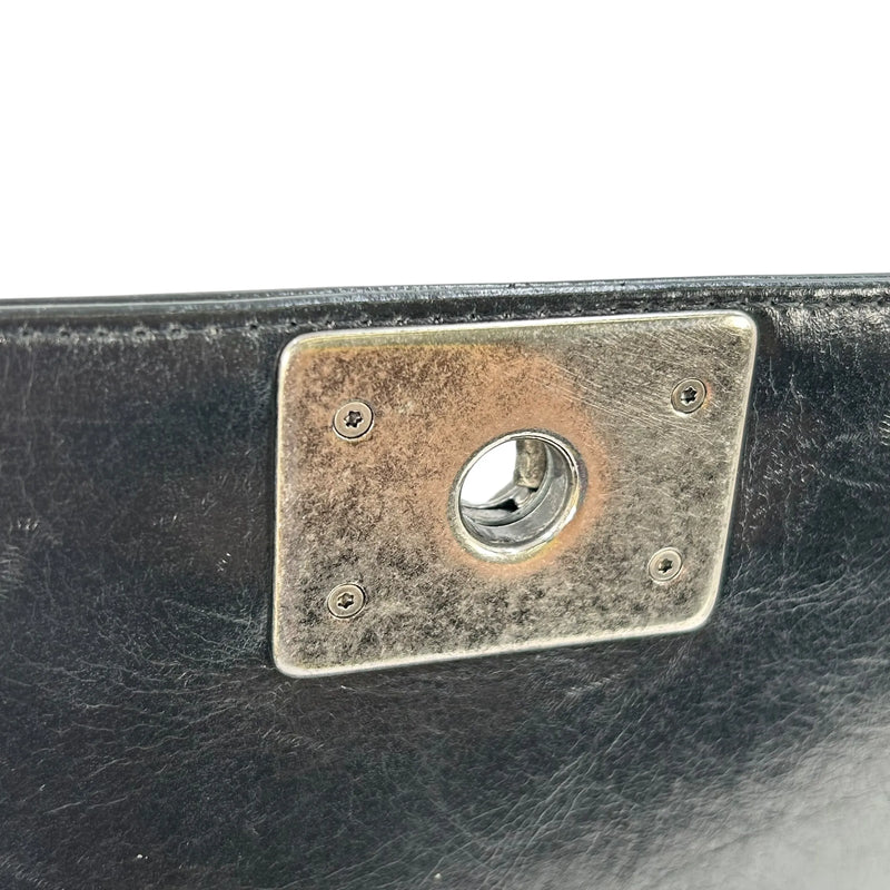 CHANEL Boy Chanel Leather Chain Shoulder Bag - Black 