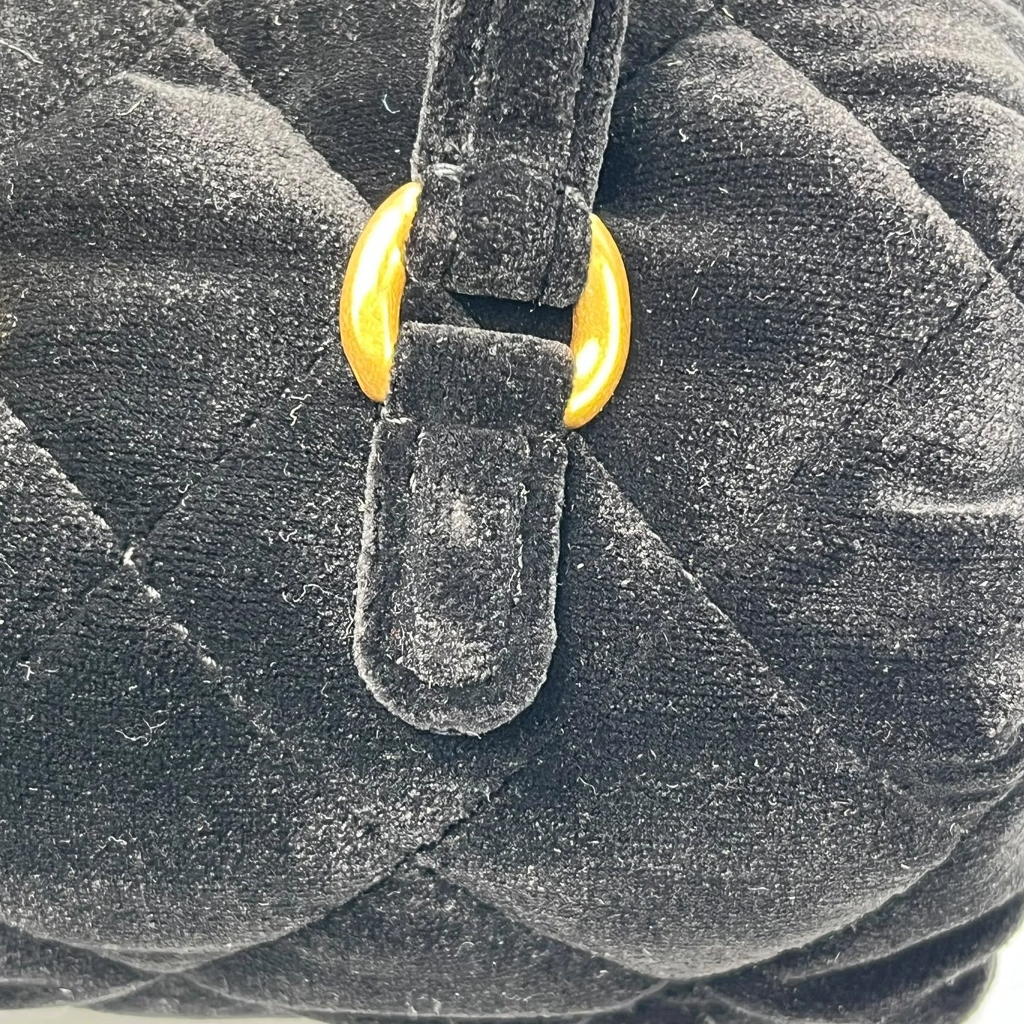 CHANEL Matelasse Boston Velvet Mini Shoulder Bag - Black 