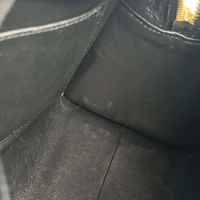 SAINT LAURENT ベイビーカバス レザー ハンドバッグ ショルダーバッグ - ブラック