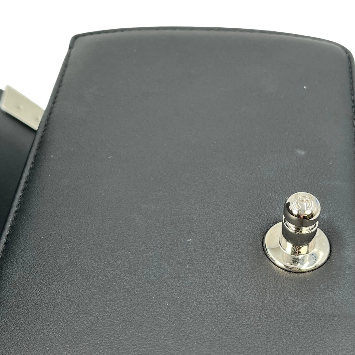 CHANEL Boy Chanel Pearl and Calfskin Chain Shoulder Bag - Black 