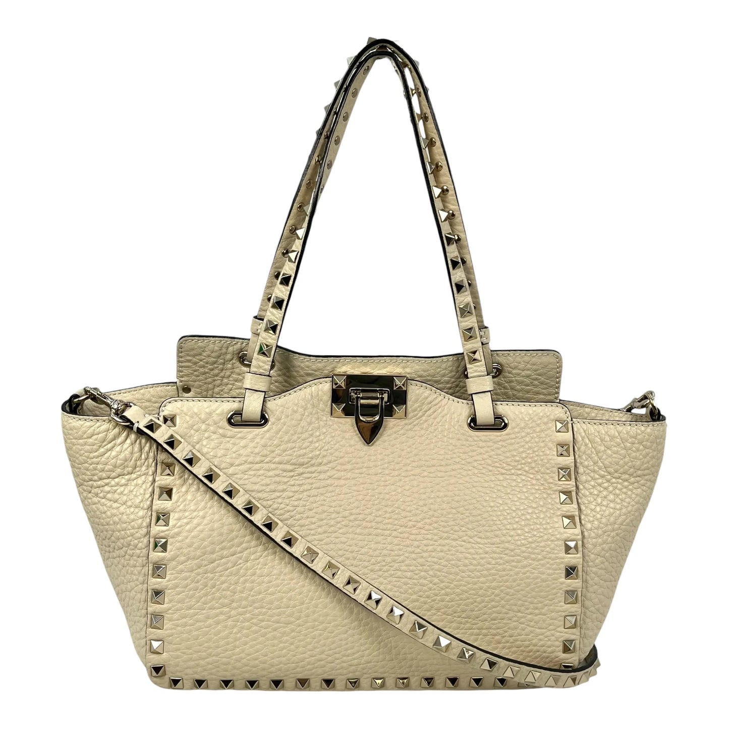Valentino Rockstud Leather Handbag/Shoulder Bag - White 