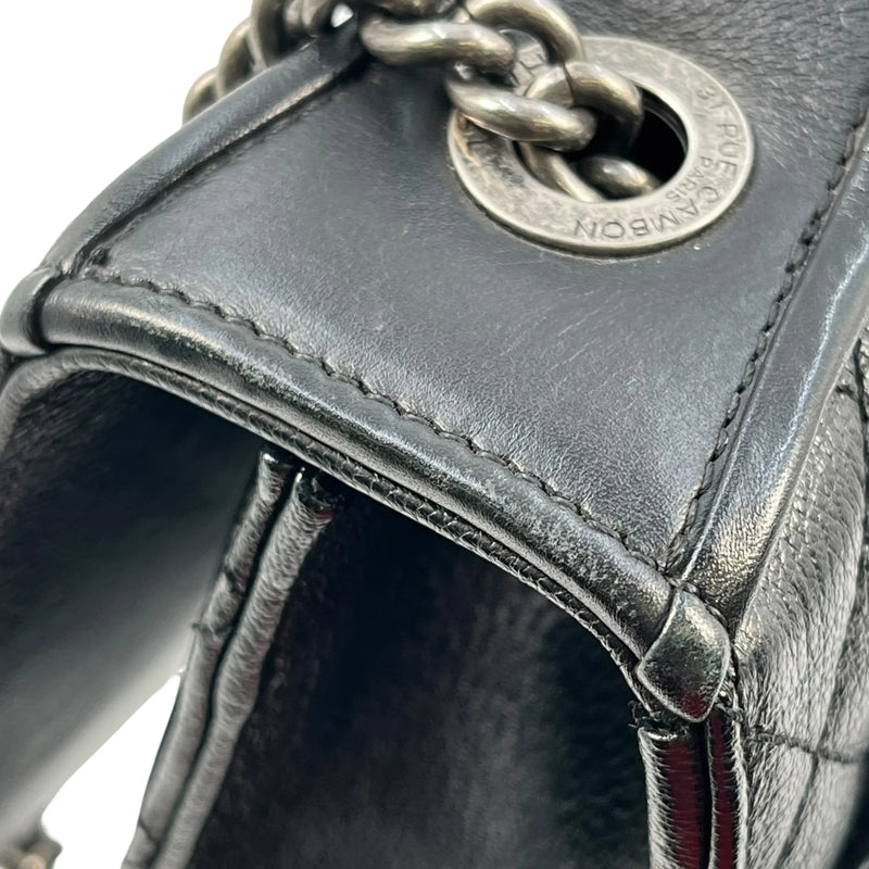 CHANEL CC University Matelasse Goatskin Chain Shoulder Bag - Black 