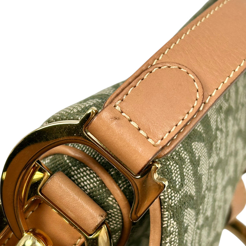 Dior サドル トロッター キャンバス ハンドバッグ ショルダーバッグ - カーキ × ベージュ