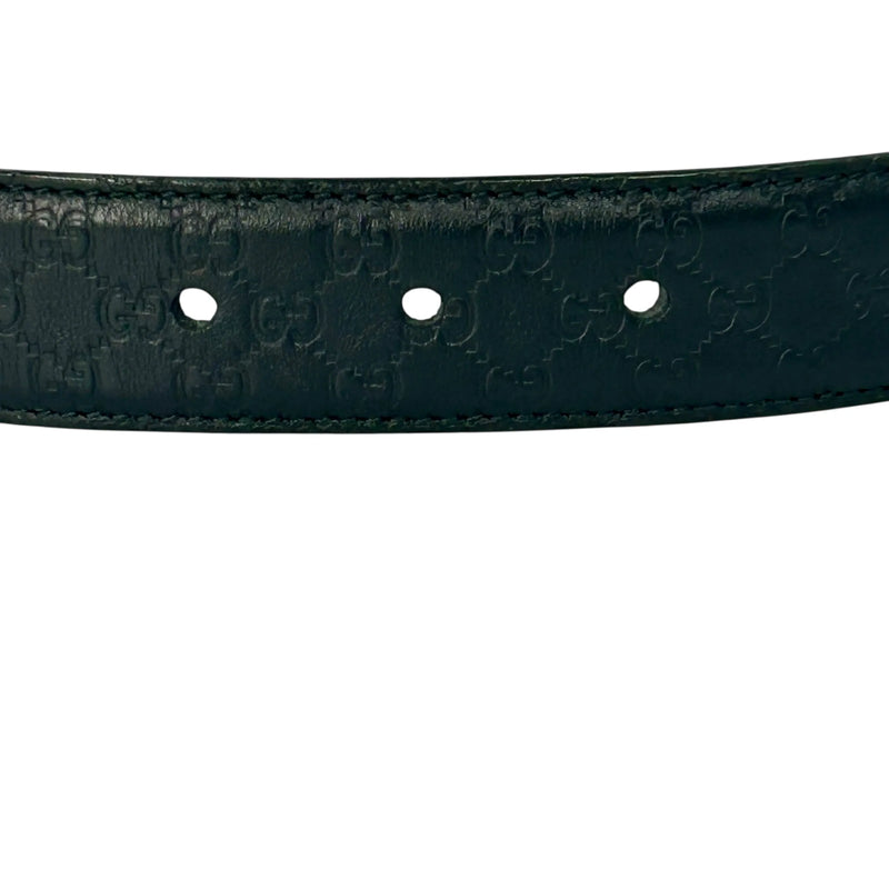 GUCCI Micro Guccissima Leather Belt - Black 31984 