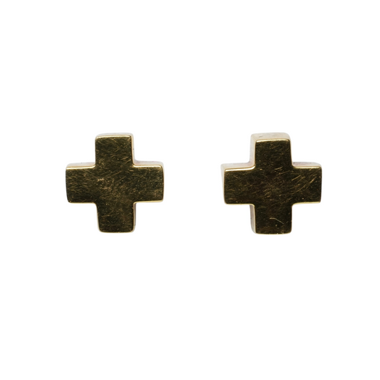 Tiffany &amp; Co Roman Cross Earrings Jewelry - 18KYG 