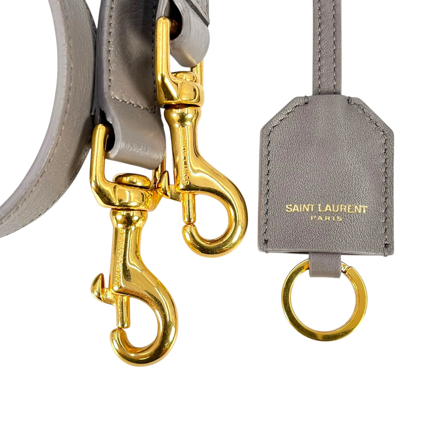 Saint Laurent カバス レザー ハンドバッグ - グレー