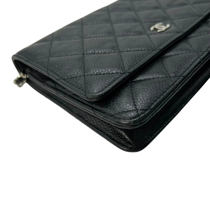 CHANEL マトラッセ キャビアスキン チェーンウォレット - ブラック - 34883