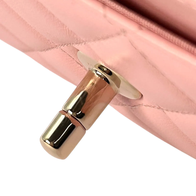 CHANEL Lambskin Chain Wallet - Baby Pink 