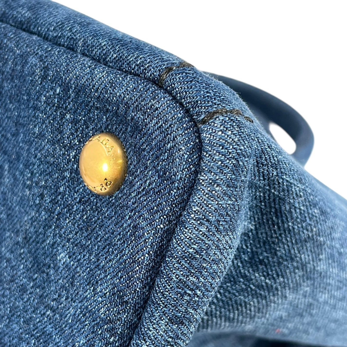 Prada Canapa Denim Tote Bag/Handbag - Blue 