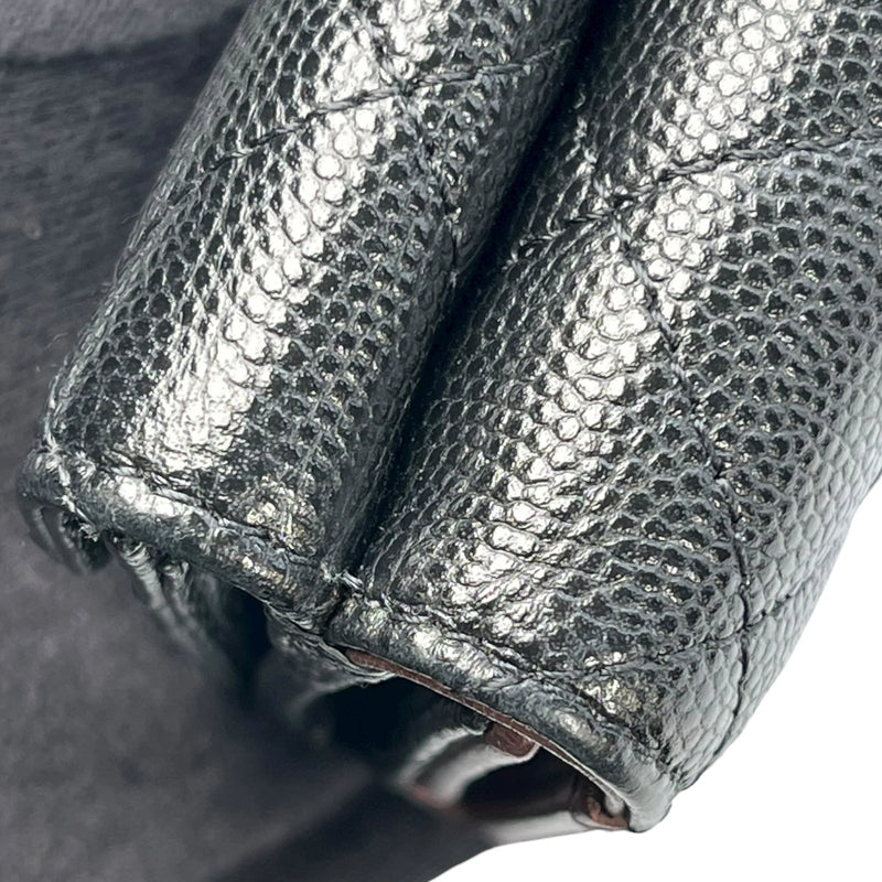 CHANEL Classic Small Flap Compact Wallet in Caviar Leather - Black 