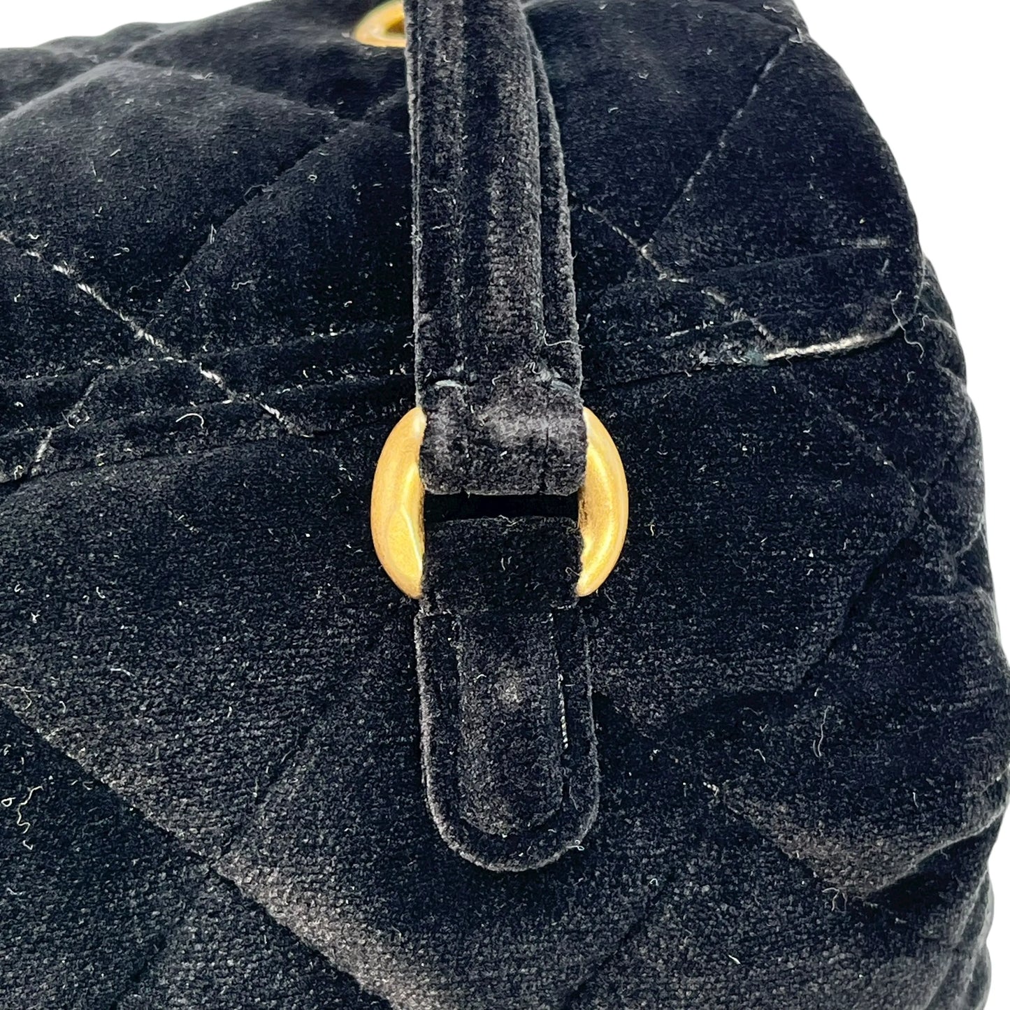 CHANEL Matelasse Boston Velvet Mini Shoulder Bag - Black 