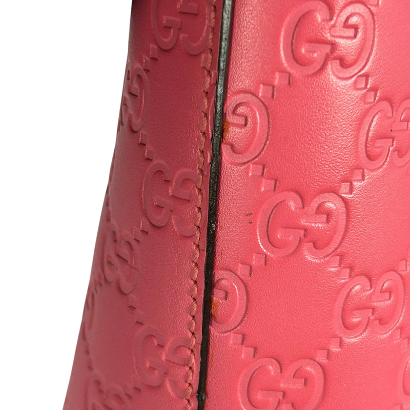 GUCCI グッチシマ レザー ハンドバッグ ショルダーバッグ - ピンク