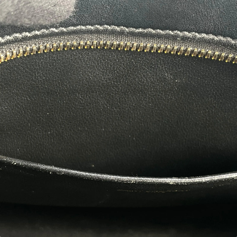 SAINT LAURENT ベイビーカバス レザー ハンドバッグ ショルダーバッグ - ブラック