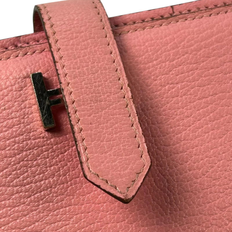 HERMES ベアン スフレ レザー □R刻印(2014年製)  ロングウォレット - ピンク