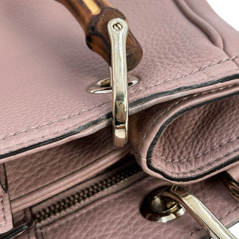 GUCCI Bamboo Leather Handbag/Shoulder Bag - Pink 
