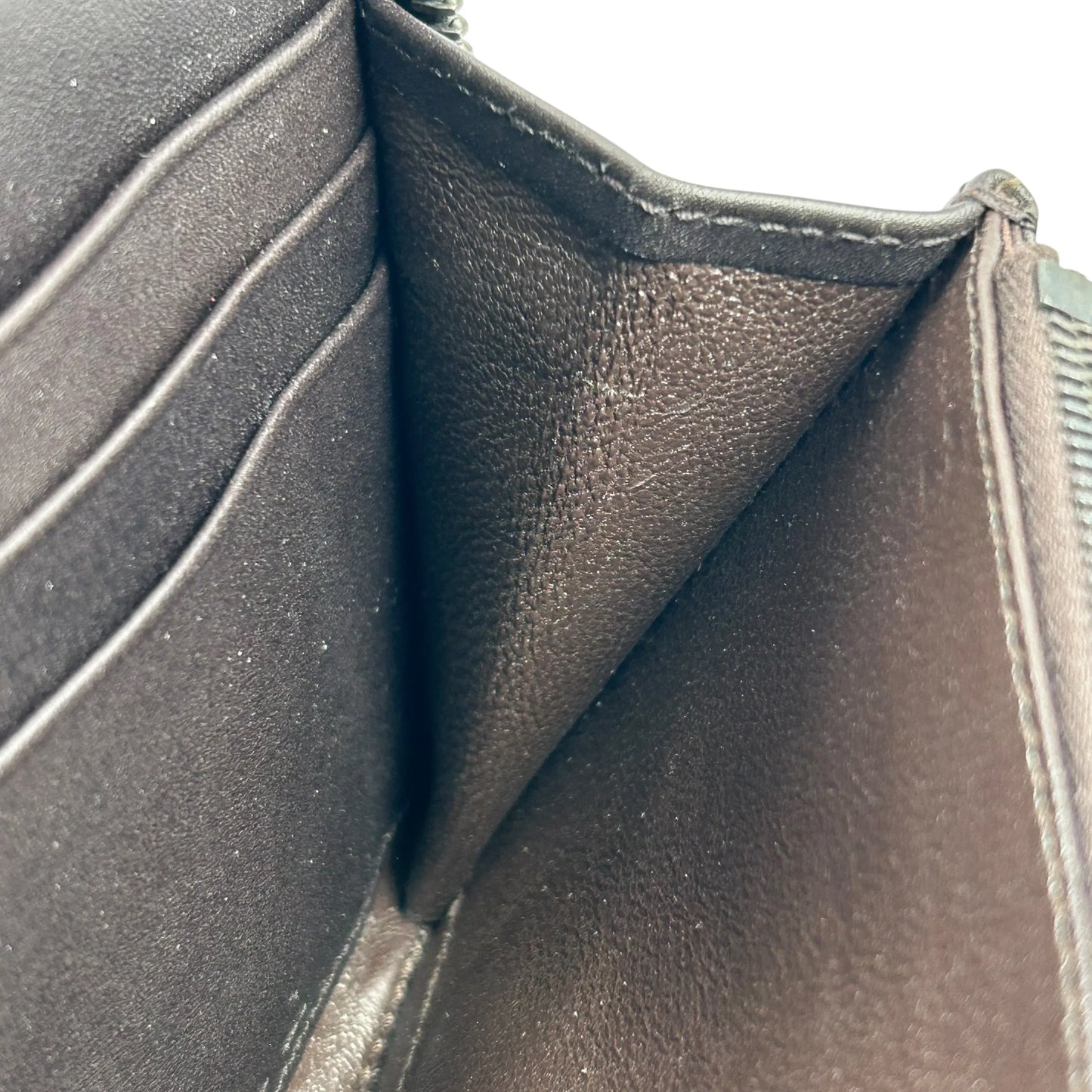 BOTTEGA VENETA Intrecciato Zip-Around Lambskin Long Wallet - Dark Brown 