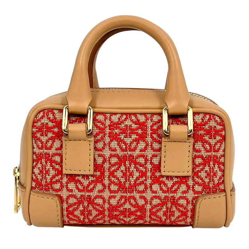 LOEWE Amazona Nano Mini Shoulder Bag - Brown and Red 