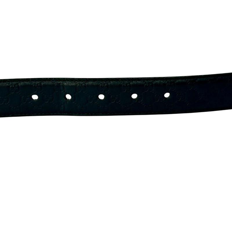 GUCCI Micro Guccissima Leather Belt - Black 31984 