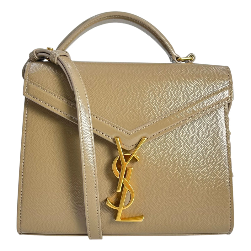 Saint Laurent Cassandra Top Handbag/Shoulder Bag - Beige 