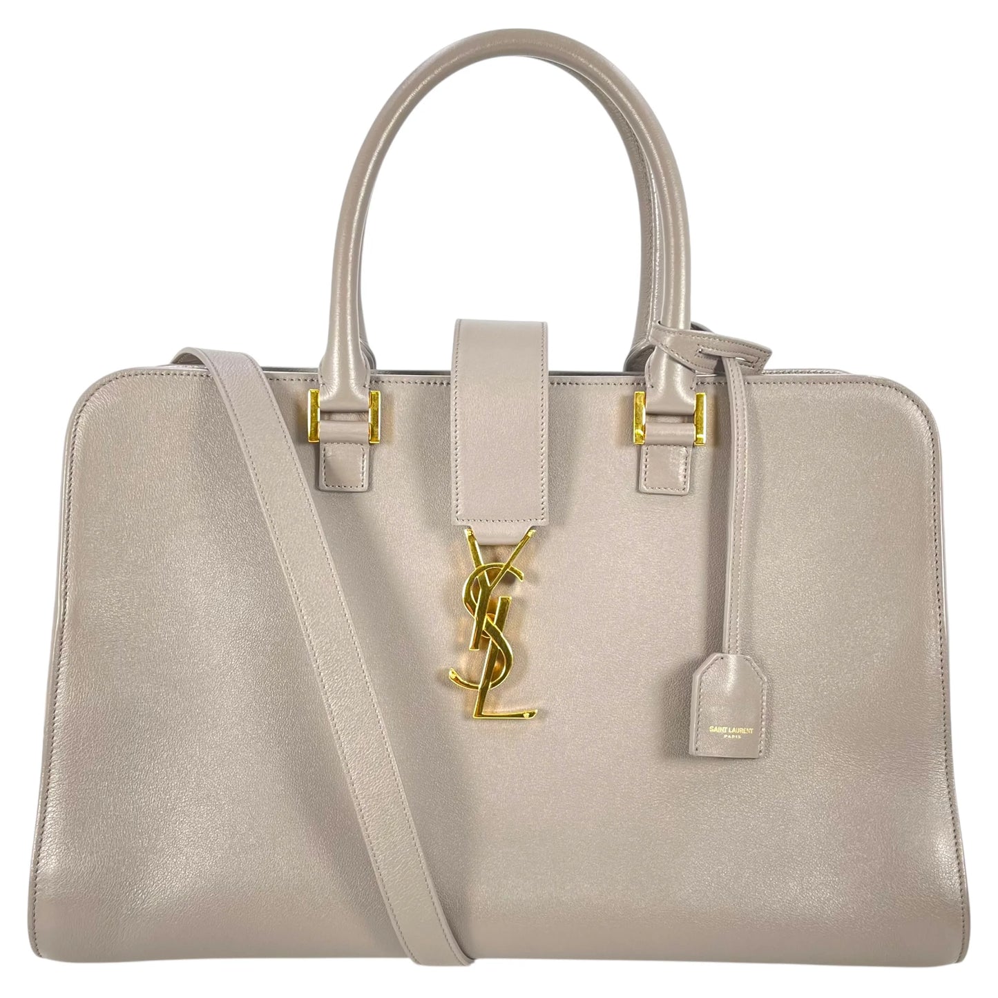 Saint Laurent カバス レザー ハンドバッグ - グレー