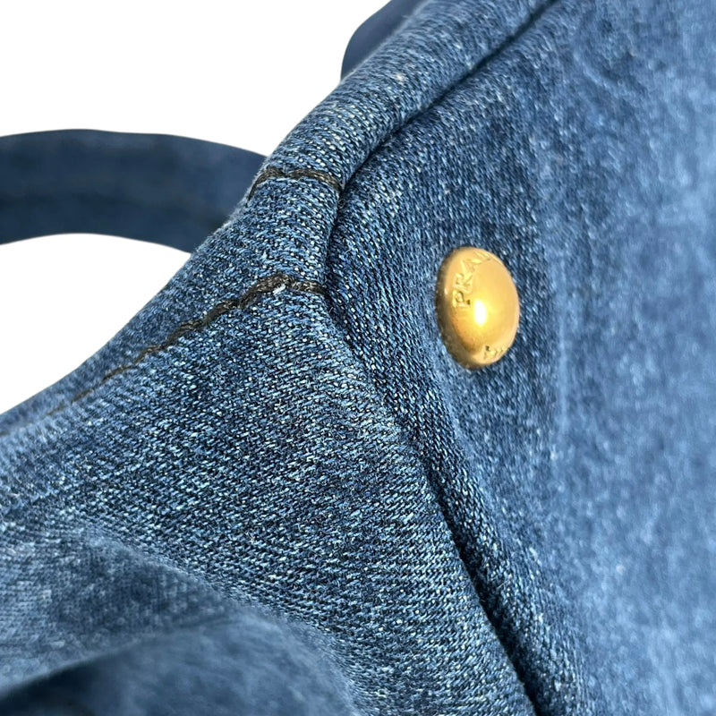 Prada Canapa Denim Tote Bag/Handbag - Blue 