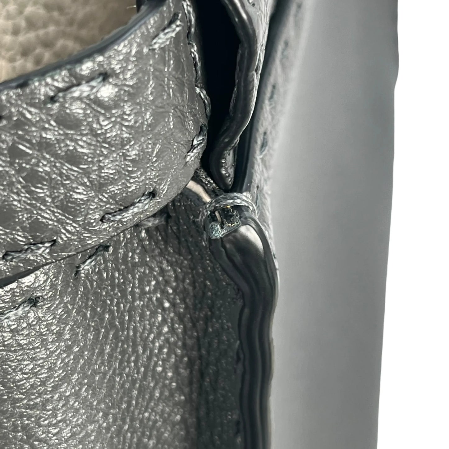 FENDI Peekaboo Leather Handbag/Shoulder Bag - Grey 