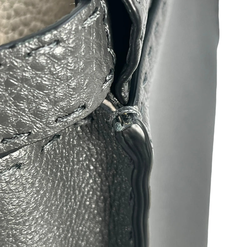 FENDI Peekaboo Leather Handbag/Shoulder Bag - Grey 