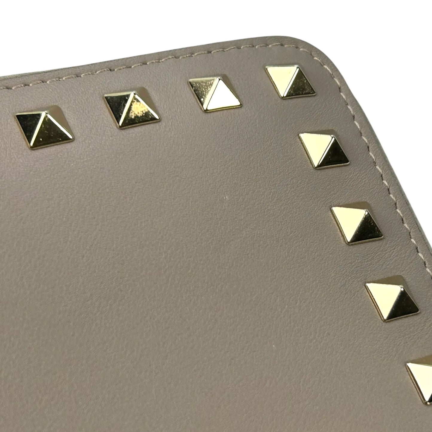 Valentino Rockstud Zip-Around Wallet - Grey 