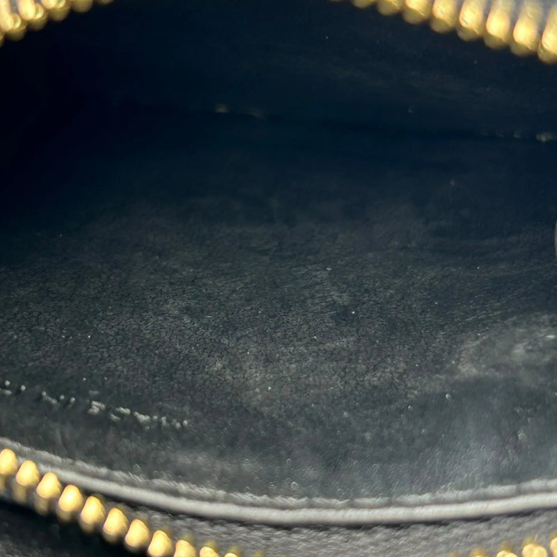 CELINE Vise Coin Triomphe Compact Wallet in Shiny Calfskin - Black 