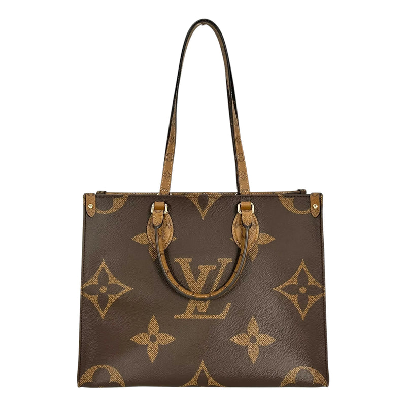 Louis Vuitton モノグラム キャンバス リバース ジャイアント オンザゴーMM ハンドバッグ ショルダーバッグ - ブラウン - 34948