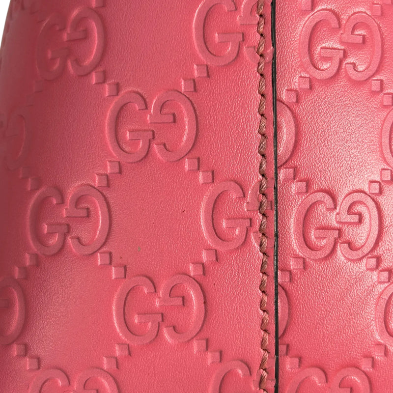 GUCCI グッチシマ レザー ハンドバッグ ショルダーバッグ - ピンク