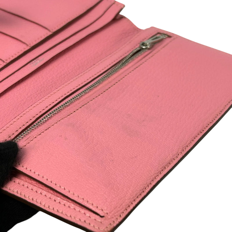 HERMES ベアン スフレ レザー □R刻印(2014年製)  ロングウォレット - ピンク
