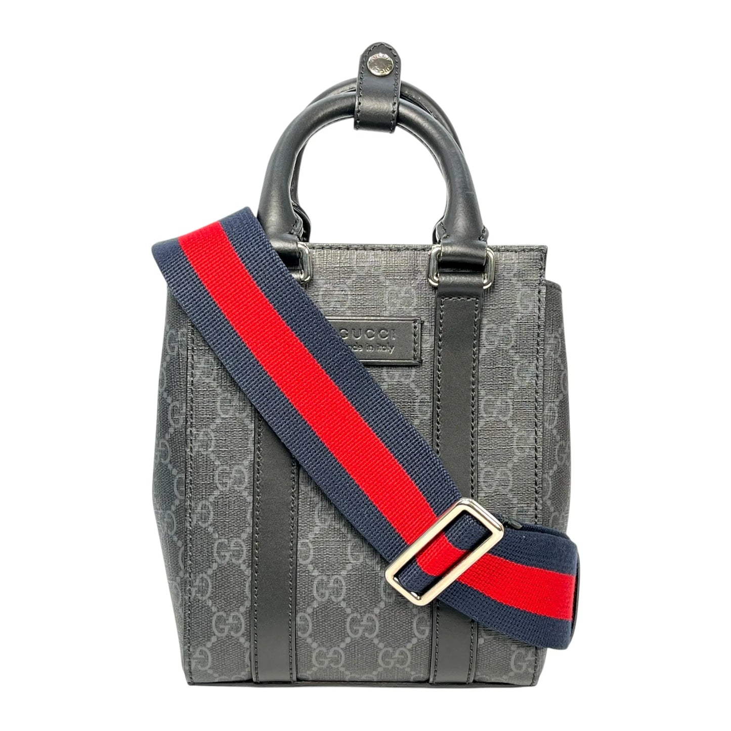 GUCCI GGスプリーム ミニハンドバッグ ショルダーバッグ - ブラック