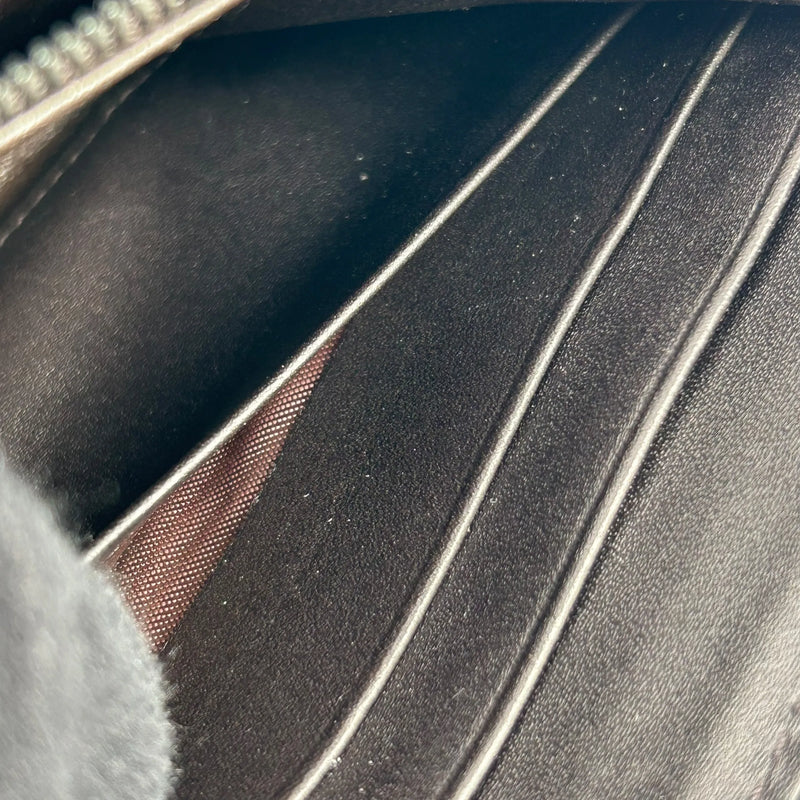 BOTTEGA VENETA Intrecciato Zip-Around Lambskin Long Wallet - Dark Brown 