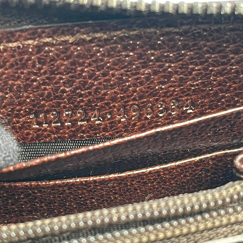 GUCCI キャンバス グッチシマ ラウンドジップ ロングウォレット - ブラウン