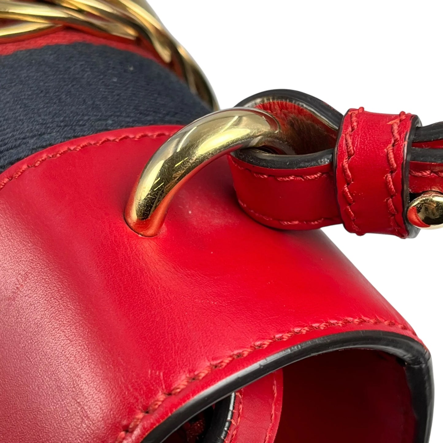 GUCCI Sylvie Chain Mini Handbag/Shoulder Bag - Red 