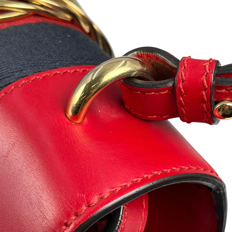 GUCCI Sylvie Chain Mini Handbag/Shoulder Bag - Red 