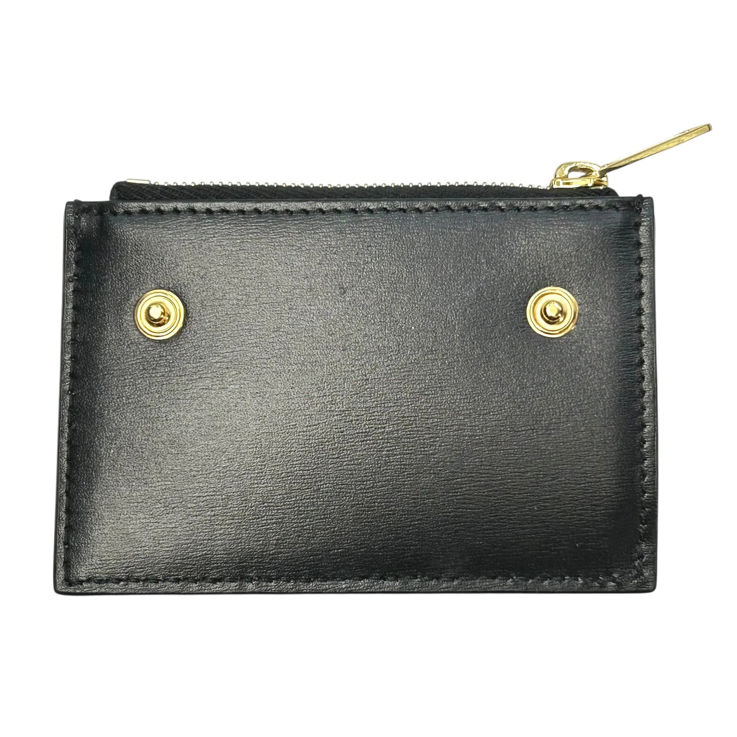 CELINE Vise Coin Triomphe Compact Wallet in Shiny Calfskin - Black 