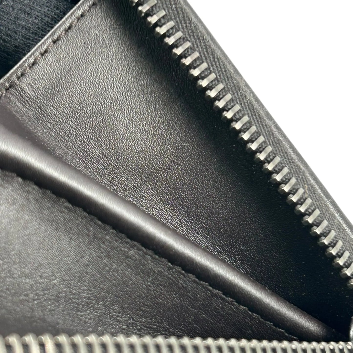 BOTTEGA VENETA Intrecciato Zip-Around Lambskin Long Wallet - Dark Brown 