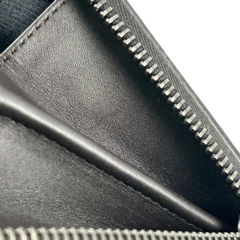 BOTTEGA VENETA Intrecciato Zip-Around Lambskin Long Wallet - Dark Brown 