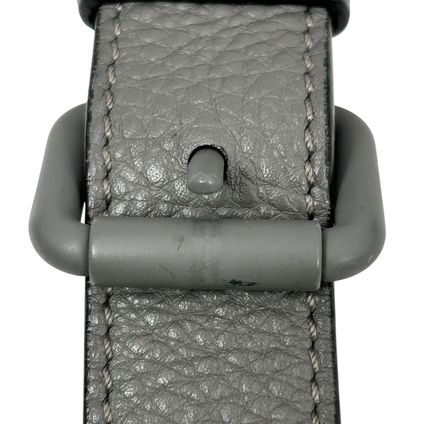 FENDI Baguette Messenger Bag Leather Shoulder Bag - Grey 