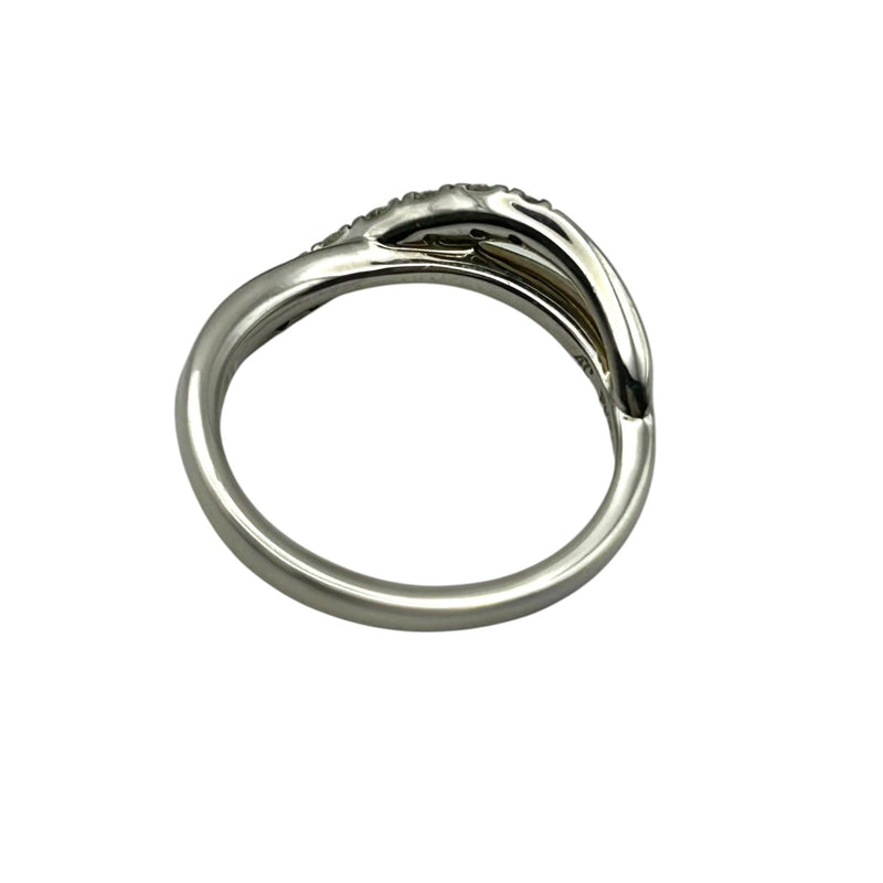 4°C Diamond Cross Wave Ring Jewelry - Pt950 