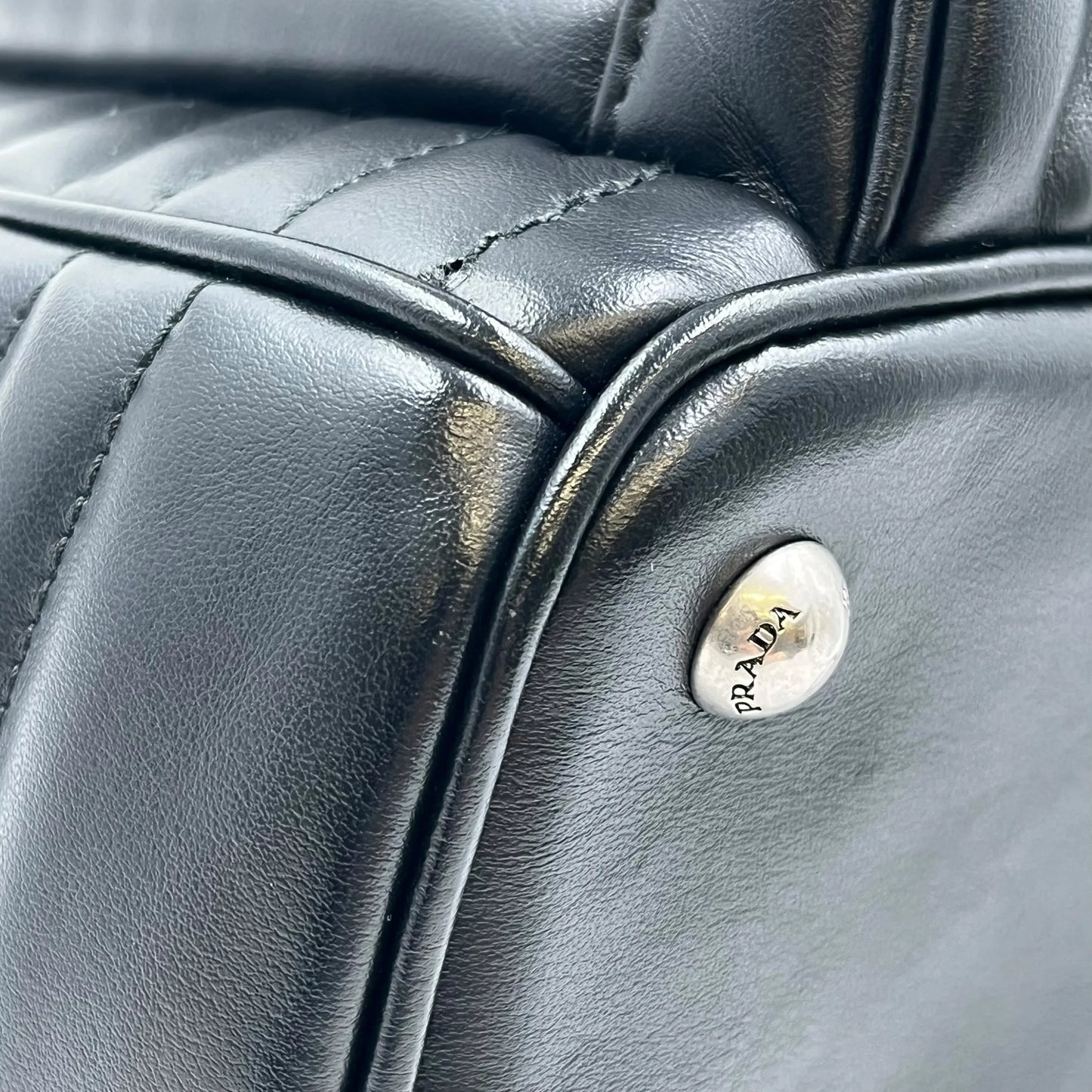 PRADA Diagram Leather Backpack - Black 