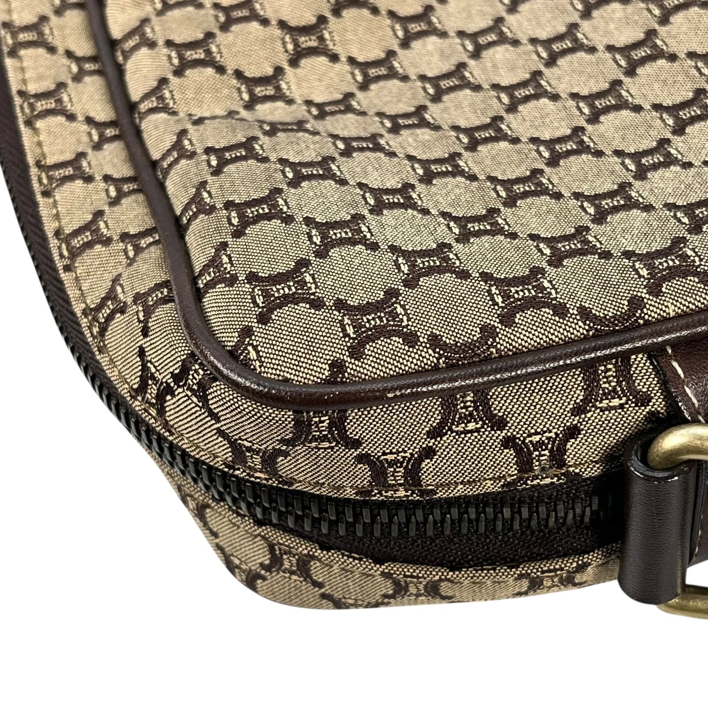 Celine Canvas Macadam Shoulder Bag - Brown 