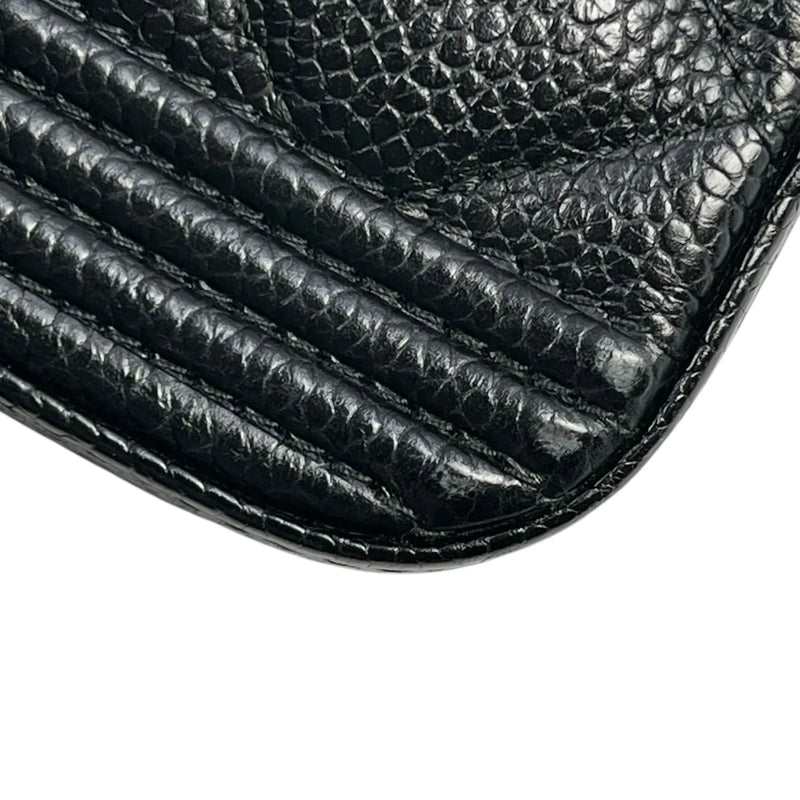 CHANEL Caviarskin Boy Double Zip Around Chain Wallet - Black 