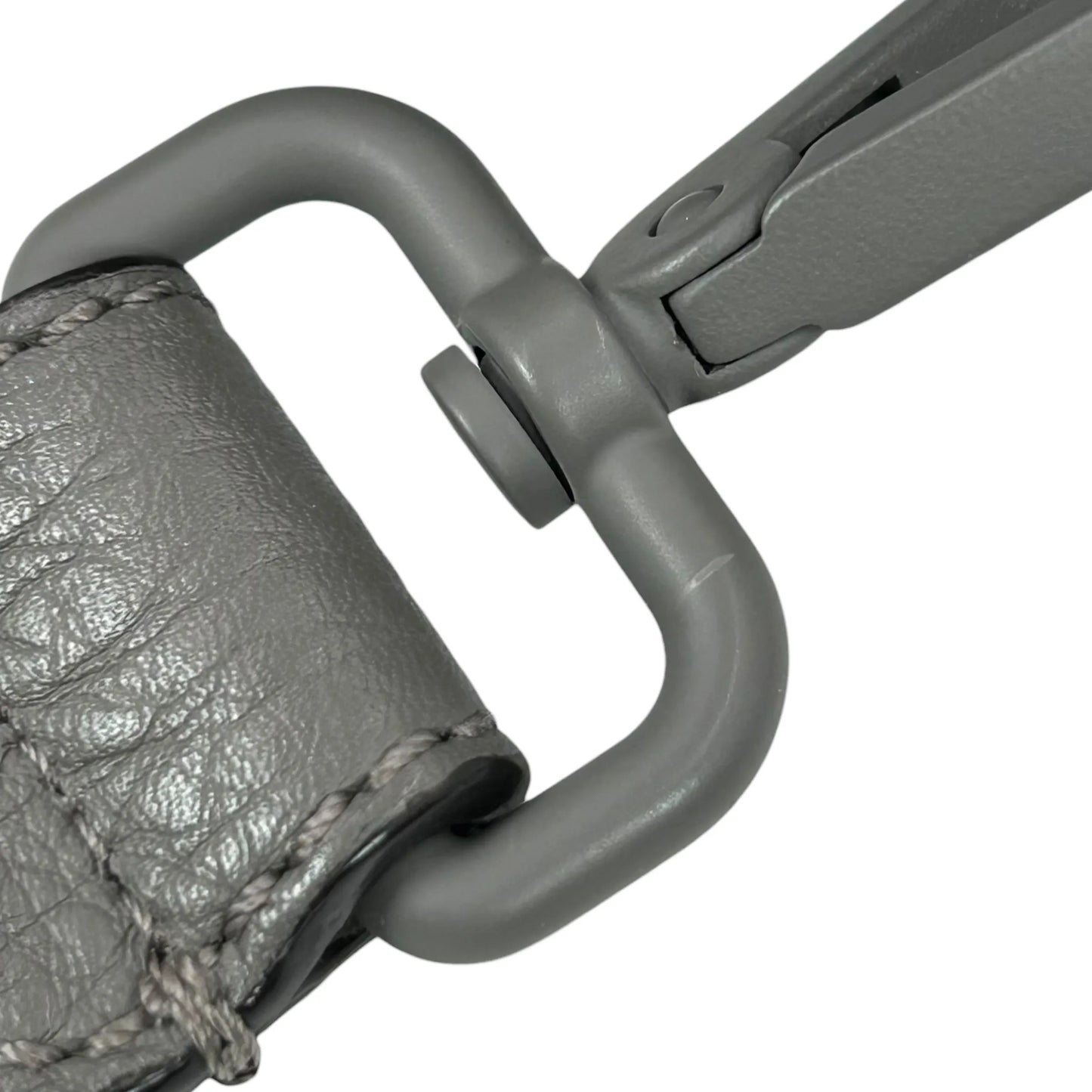 FENDI Baguette Messenger Bag Leather Shoulder Bag - Grey 