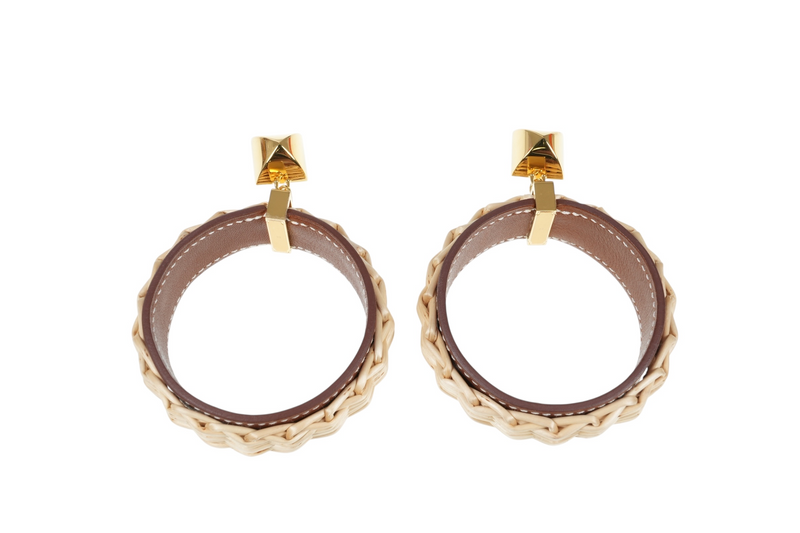 Hermès Medor Picnic GM Earrings - Wicker 